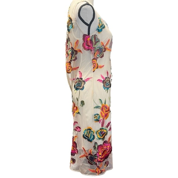 Alexia Admor Bright Floral Embroidered Palmer Sheath Sleeveless‎ Dress Women's 8 - Picture 5 of 14
